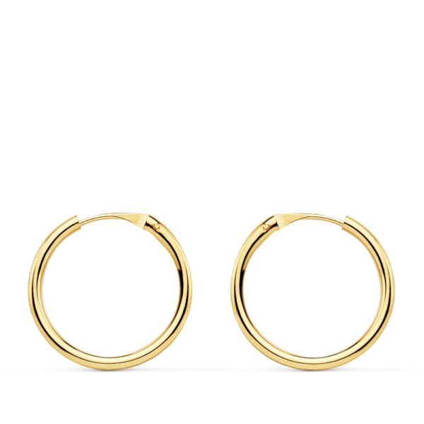 18K AROS ORO AMARILLO REDONDOS LISOS LIGEROS 16X1.50 MM
