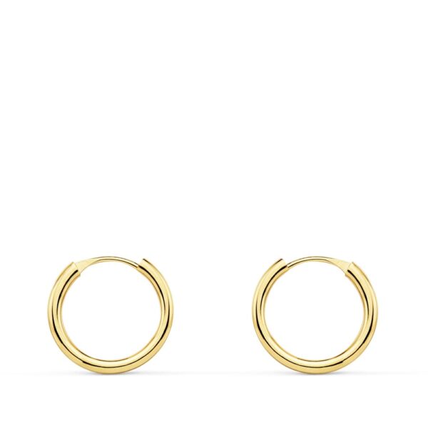 18K AROS ORO AMARILLO REDONDOS LISOS LIGEROS 12X1.50 MM