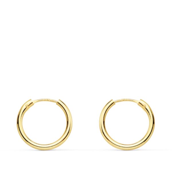 18K AROS ORO AMARILLO REDONDOS LISOS LIGEROS 14X1.50 MM