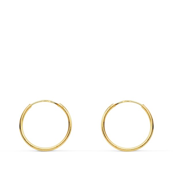 18K AROS ORO AMARILLO REDONDOS LISOS LIGEROS 12X0.8 MM