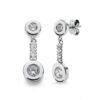 18K PENDIENTES ORO BLANCO CIRCONITA 21X7 MM CIERRE PRESION