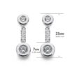 18K PENDIENTES ORO BLANCO CIRCONITA 21X7 MM CIERRE PRESION - Imagen 2