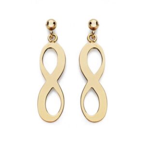 18K PENDIENTES INFINITO PRESION ORO AMARILLO 20X6 MM CIERRE PRESION
