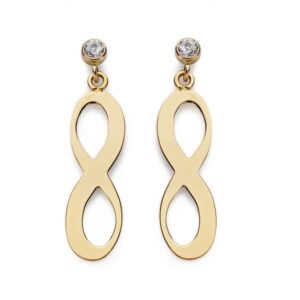 18K PENDIENTES INFINITY ORO AMARILLO 20X6 MM CIERRE PRESION
