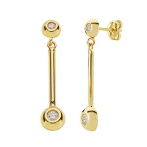 18K PENDIENTES CHATONESORO AMARILLO 30X6 MM CIERRE PRESION