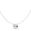 18K COLLAR ORO BLANCO CON CHATON Y CIRCONITA ANCHO: 7 MM. CADENA 42CM