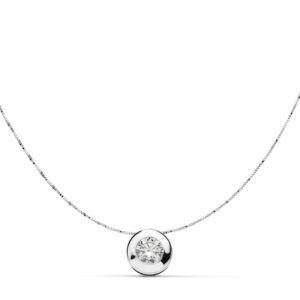 18K COLLAR ORO BLANCO CON CHATON Y CIRCONITA ANCHO: 7 MM. CADENA 42CM