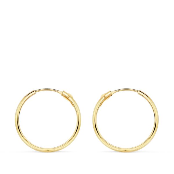 18K AROS ORO AMARILLO MEDIA CAÑA LISOS LIGEROS 18X2 MM - Imagen 3