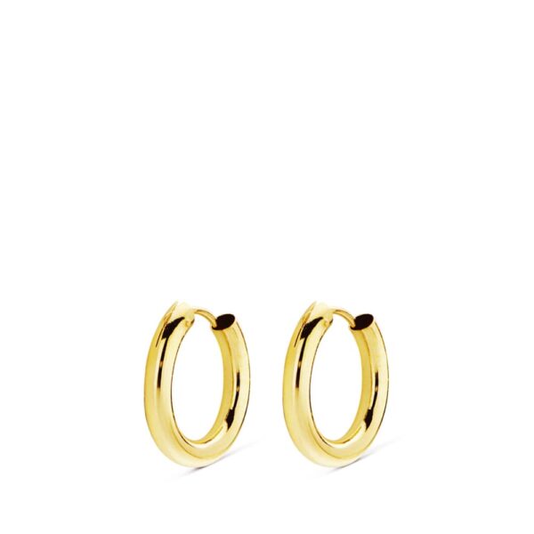 18K AROS ORO AMARILLO REDONDOS LISOS LIGEROS 12X2 MM - Imagen 2