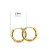 18K AROS ORO AMARILLO REDONDOS LISOS LIGEROS 14X2 MM - Imagen 3