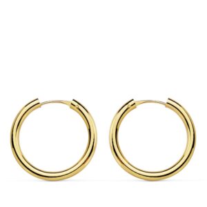 18K AROS ORO AMARILLO REDONDOS LISOS LIGEROS 18X2 MM