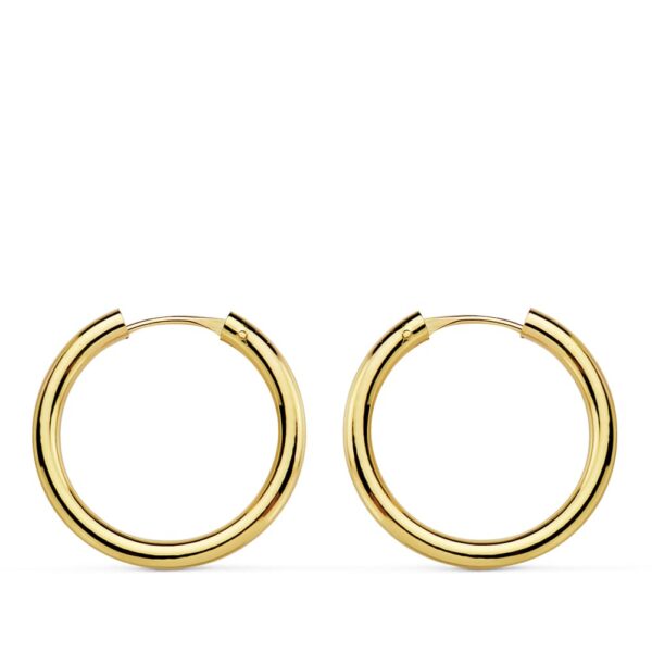 18K AROS ORO AMARILLO REDONDOS LISOS LIGEROS 18X2 MM