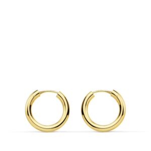 18K AROS ORO AMARILLO REDONDOS LISOS LIGEROS 16X2.5 MM