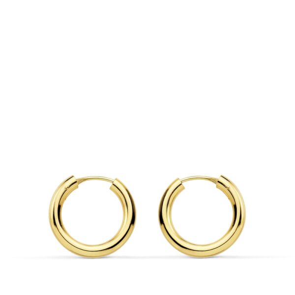 18K AROS ORO AMARILLO REDONDOS LISOS LIGEROS 16X2.5 MM