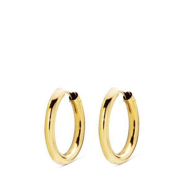 18K AROS ORO AMARILLO REDONDOS LISOS LIGEROS 18X2.5 MM - Imagen 2