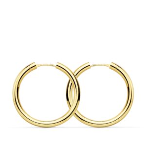 18K AROS ORO AMARILLO REDONDOS LISOS LIGEROS 24X2.5 MM