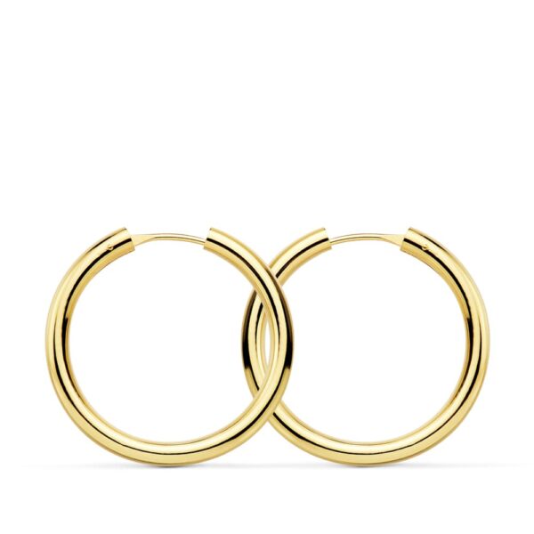18K AROS ORO AMARILLO REDONDOS LISOS LIGEROS 24X2.5 MM