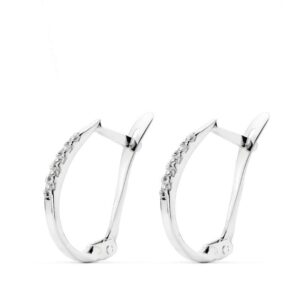 18K PENDIENTES ORO BLANCO 1.5 MM GROSOR 17X9 MM CIERRE CATALAN