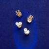 18K PENDIENTES ORO AMARILLO CORAZON NACAR 7X5.5 MM CIERRE TUERCA - Imagen 2