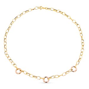 18K GARGANTILLA ORO BICOLOR ESLABONES 45CM