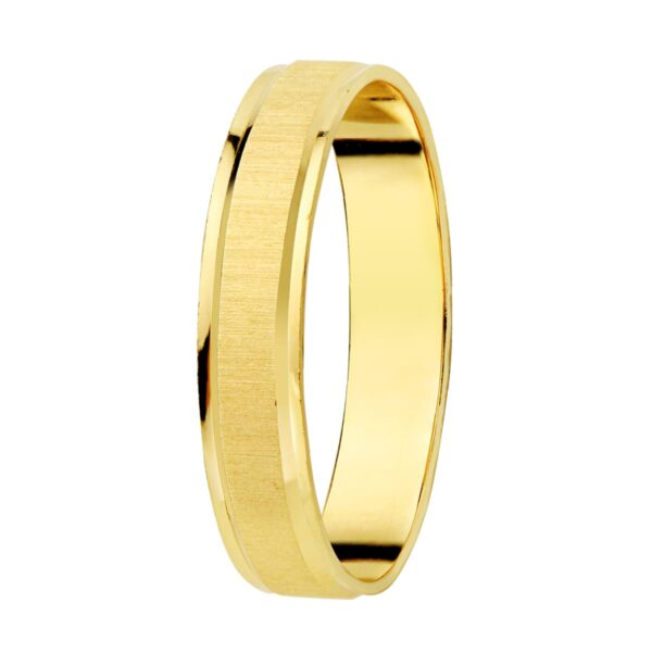 18K ALIANZA ORO AMARILLO MATE Y BRILLO. ANCHO: 3.5 MM. TALLA: 27