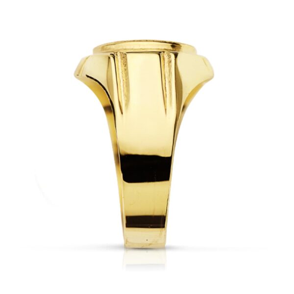 18K SELLO ORO AMARILLO HUECO TALLADO OVAL ZONA GRABADO 12 X 10.5 MM - Imagen 2