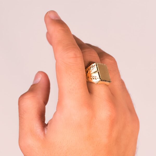 18K SELLO ORO AMARILLO CABALLERO TALLADO HUECO. ZONA GRABADO: 18X16 MM - Imagen 2
