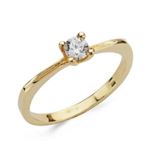 18K SOLITARIO ORO AMARILLO CIRCONITA 3 MM