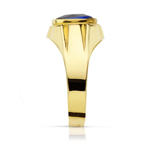 18K SELLO ORO AMARILLO CABALLERO PIEDRA OVAL ZAFIRO SPINEL 10 X8 MM - Imagen 2