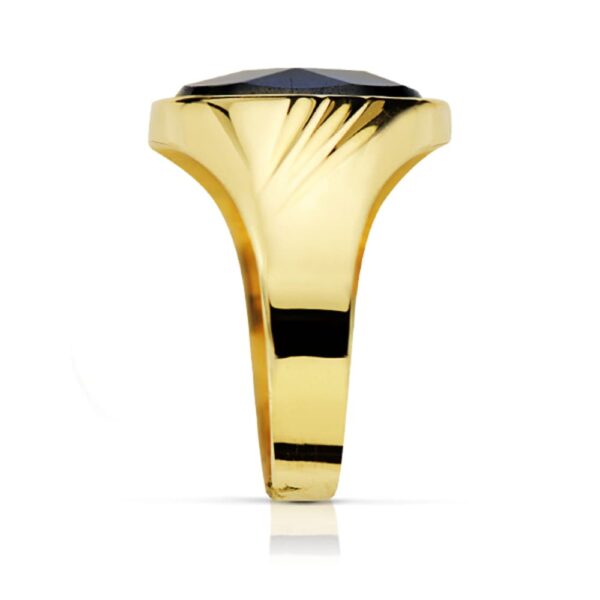 18K SELLO ORO AMARILLO HUECO PIEDRA OVAL ZAFIRO SPINEL.14X10 MM - Imagen 2