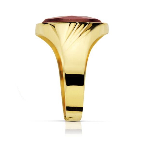 18K SELLO ORO AMARILLO PIEDRA OVAL RUBI SPINEL. 14X10 MM - Imagen 2