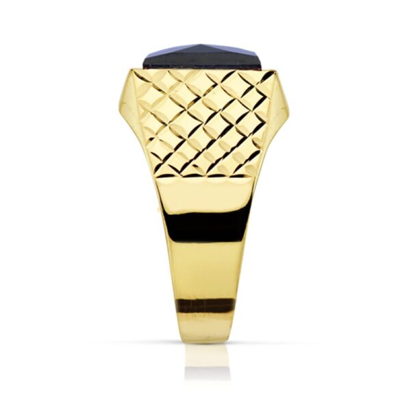 18K SELLO ORO AMARILLO CABALLERO PIEDRA ZAFIRO SPINEL 10X8 MM - Imagen 2