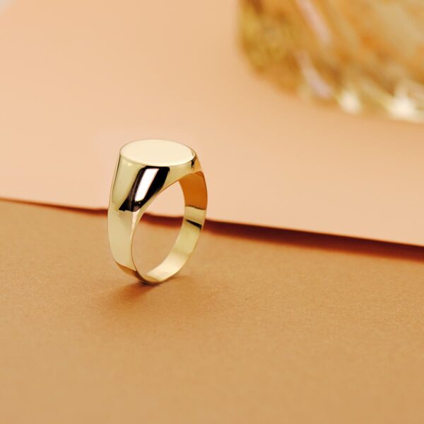 18K SELLO ORO AMARILLO HUECO LISO EN BRILLO. ZONA GRABADO: 13X10 MM - Imagen 2