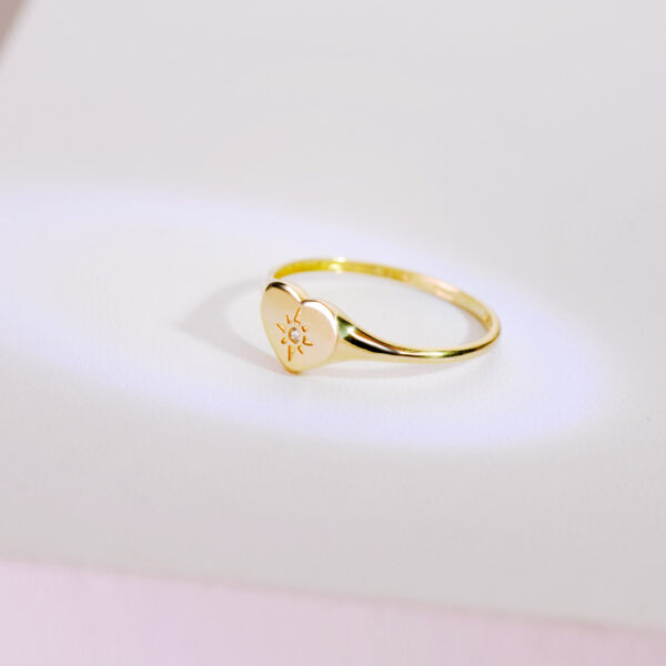 18K SELLO ORO AMARILLO MUJER CABEZA CORAZON CON CIRCONITA 9X7 MM - Imagen 2