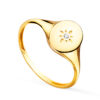 18K SELLO ORO AMARILLO MUJER CABEZA OVAL CON CIRCONITA 9X8 MM
