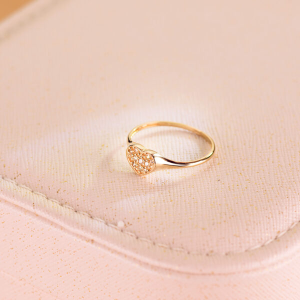 18K SELLO ORO AMARILLO MUJER CABEZA CORAZON CON CIRCONITA 9X8 MM - Imagen 2