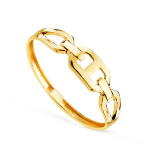 18K SORITJA ORO AMARILLO CON ESLABON ANCLA CALADO EN BRILLO. ANCHO: 4MM