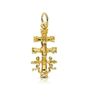 18K CRUZ ORO AMARILLO CARAVACA 24X11 MM