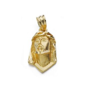 18K COLGANTE ORO AMARILLO CABEZA DE CRISTO DE LAGRIMA 22X12 MM