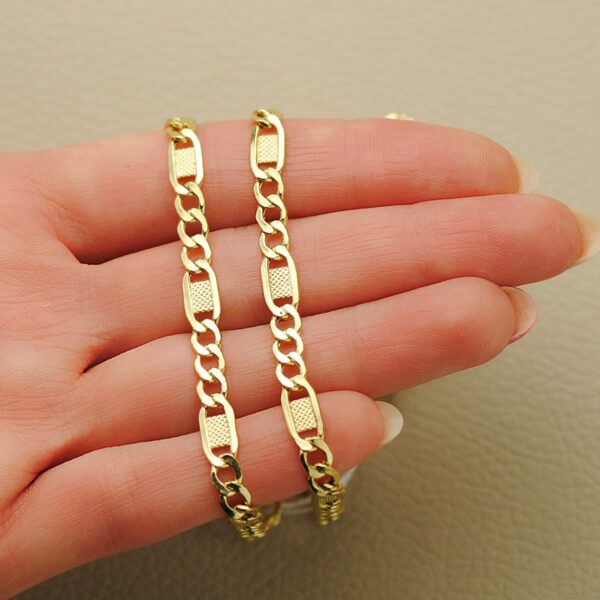 18K CADENA ORO AMARILLO ESLABONES HUECOS 3X1. LARGO 60CM ANCHO 5 MM - Imagen 3