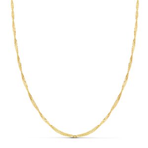 18K CADENA ORO AMARILLO SINGAPUR HUECA 2 MM 45CM