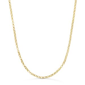 18K CADENA ORO AMARILLO ROLO HUECA ANCHO: 2.5MM LARGO: 45CM CIERRE REASA