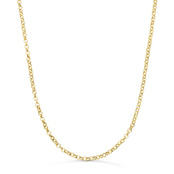18K CADENA ORO AMARILLO ROLO HUECA ANCHO: 2.5MM LARGO: 50CM CIERRE REASA