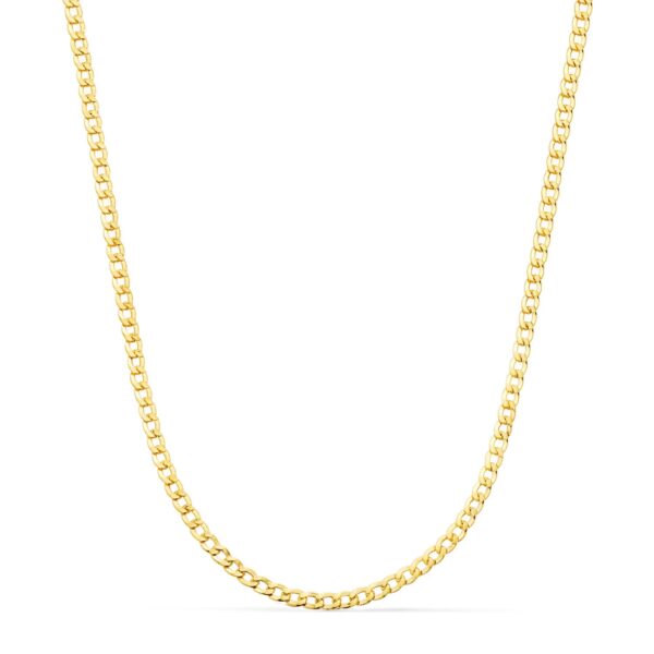 18K CADENA ORO AMARILLO BARBADA HUECA ANCHO: 2,5MM LARGO: 60CM