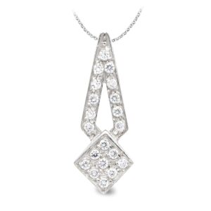 18K GARGANTILLA ORO BLANCO Y CIRCONITAS