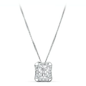18K GARGANTILLA ORO BLANCO JUEGO NOVIA 45CM MOTIVO 17X17 MM