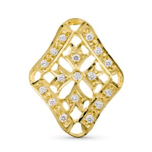 18K COLGANTE ORO AMARILLO ROMBO CIRCONITA ORO AMARILLO