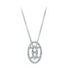 18K GARGANTILLA ORO BLANCO JUEGO DE NOVIA CIRCONITA 45CM CENTRO 22X14 MM