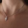 18K GARGANTILLA ORO BLANCO 45CM JUEGO NOVIA 20X9 MM CIERRE MOSQUETON - Imagen 2