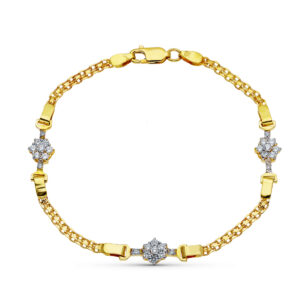 18K PULSERA ORO BICOLOR COMUNION CUAJOS Y ESTERILLAS